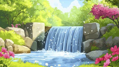 Cachoeira na Primavera