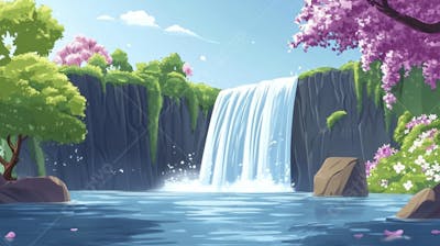 Cachoeira na Primavera