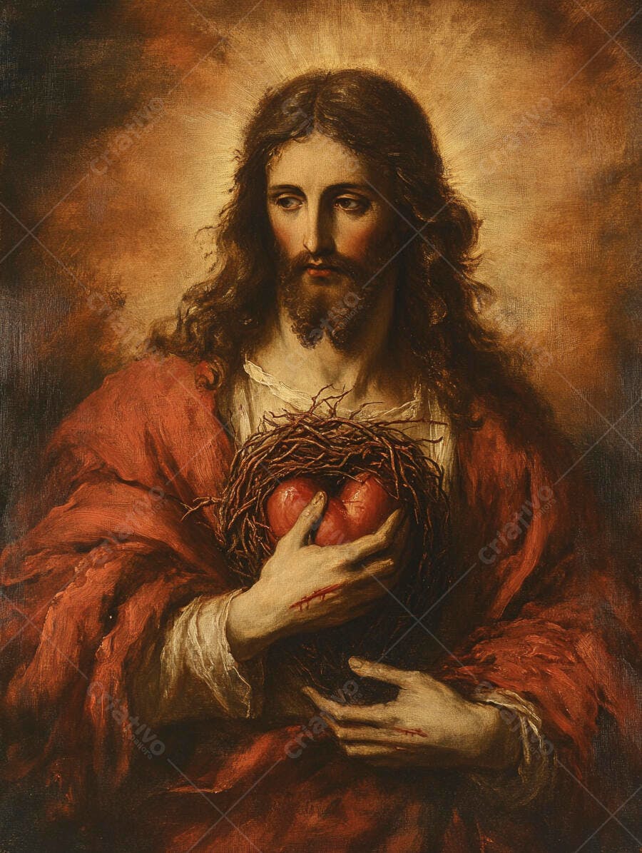 Jesus Cristo Sagrado Coração pintura religiosa