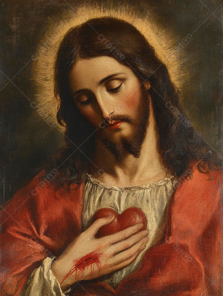 Jesus Cristo Sagrado Coração Vermelho