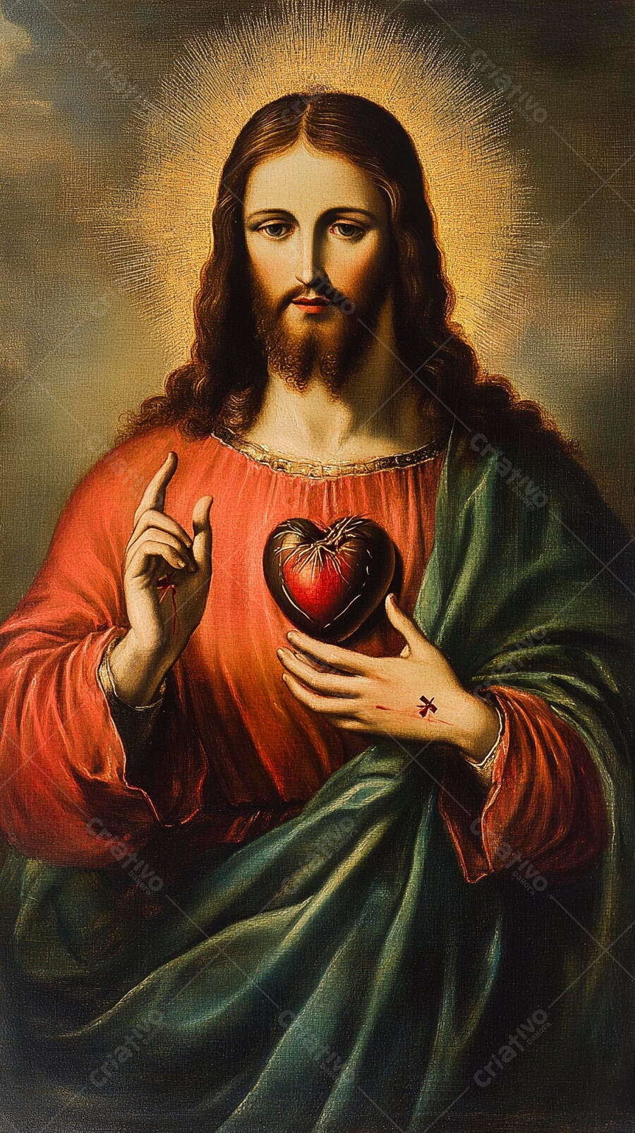 Sagrado Coração de Jesus pintura clássica
