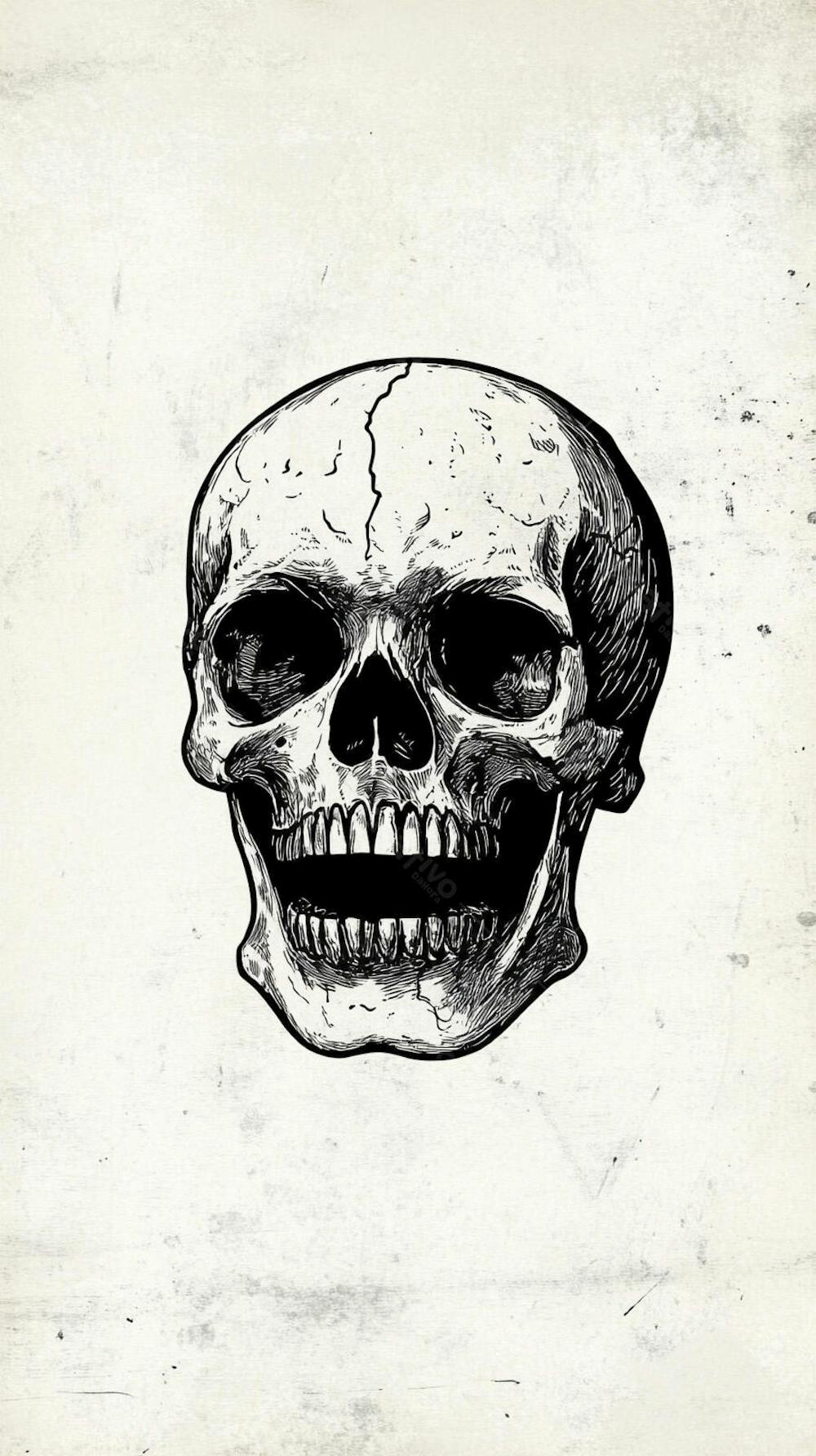 Ilustração Anatômica de Caveira Vintage