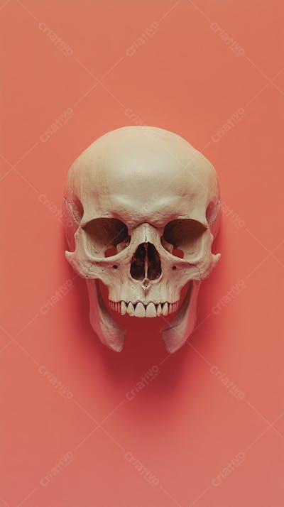 Ilustração Anatômica de Caveira Vintage