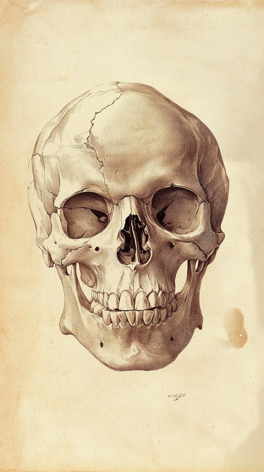 Crânio humano desenho antigo