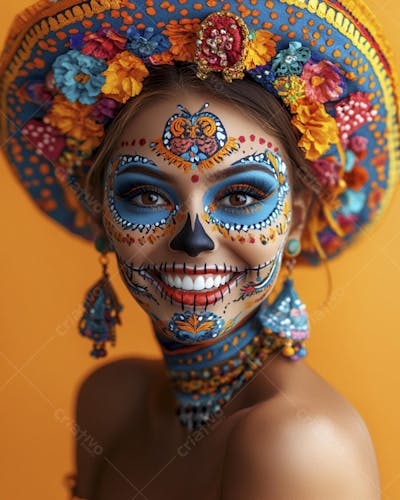 Maquiagem Catrina Mexicana