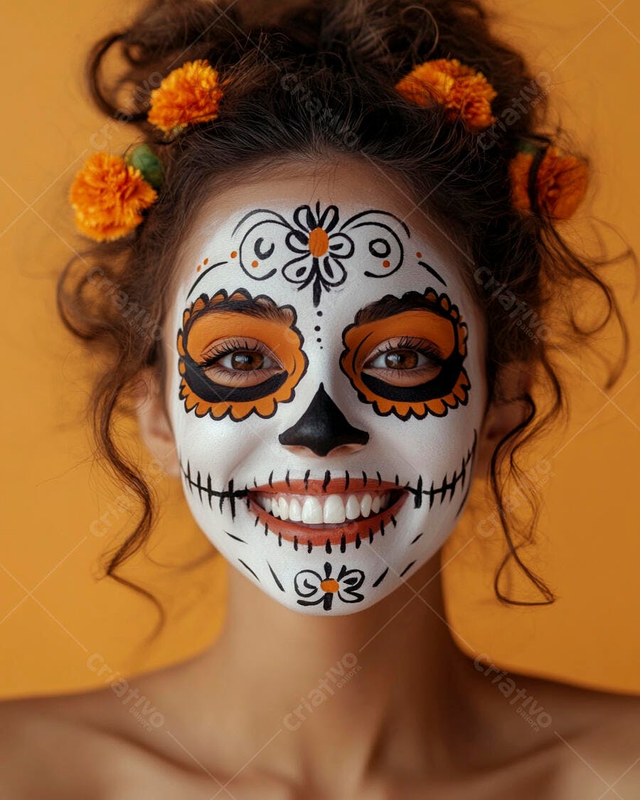 Maquiagem Dia de Los Muertos Sorrindo