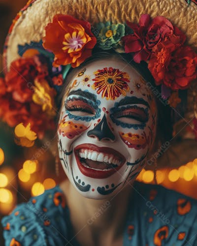 Maquiagem Catrina Mexicana