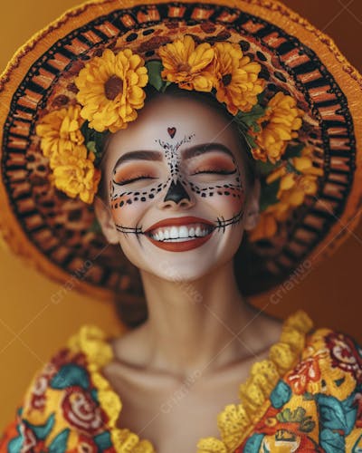 Maquiagem Catrina Mexicana