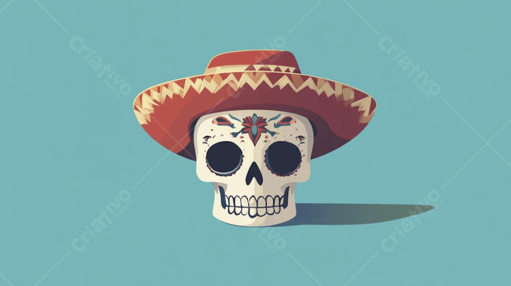 Caveira Mexicana Minimalista