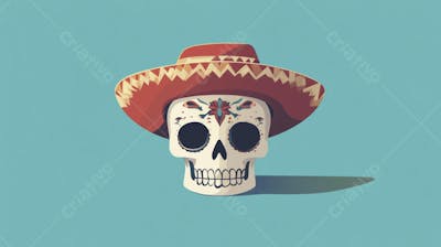 Caveira Mexicana Minimalista
