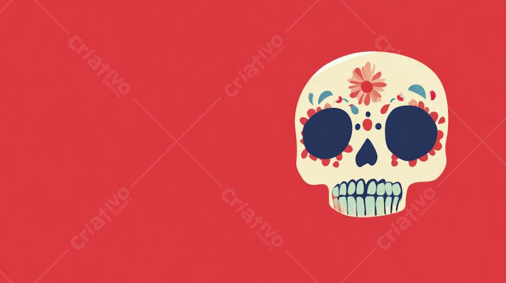 Caveira Mexicana Minimalista