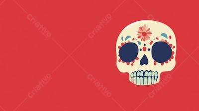 Caveira Mexicana Minimalista