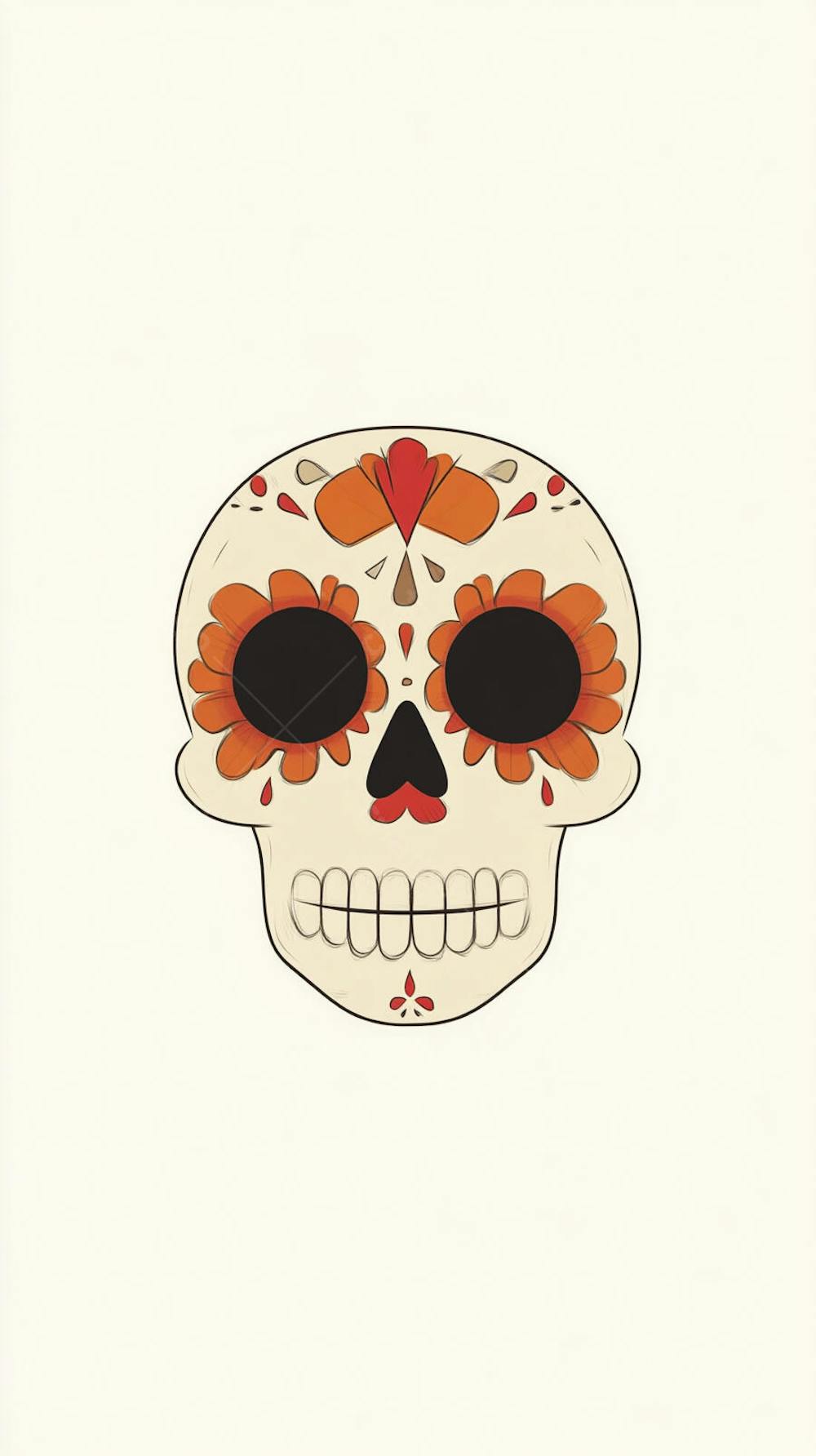 Caveira Mexicana Minimalista