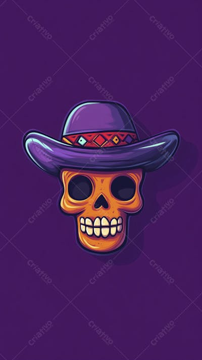 Caveira Mexicana Minimalista