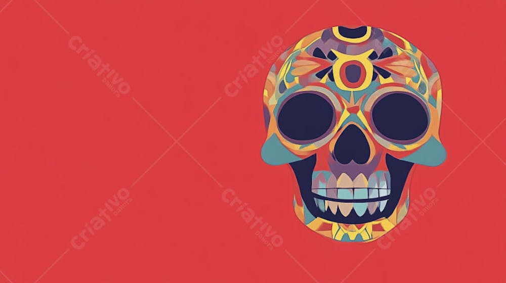 Caveira Mexicana Minimalista