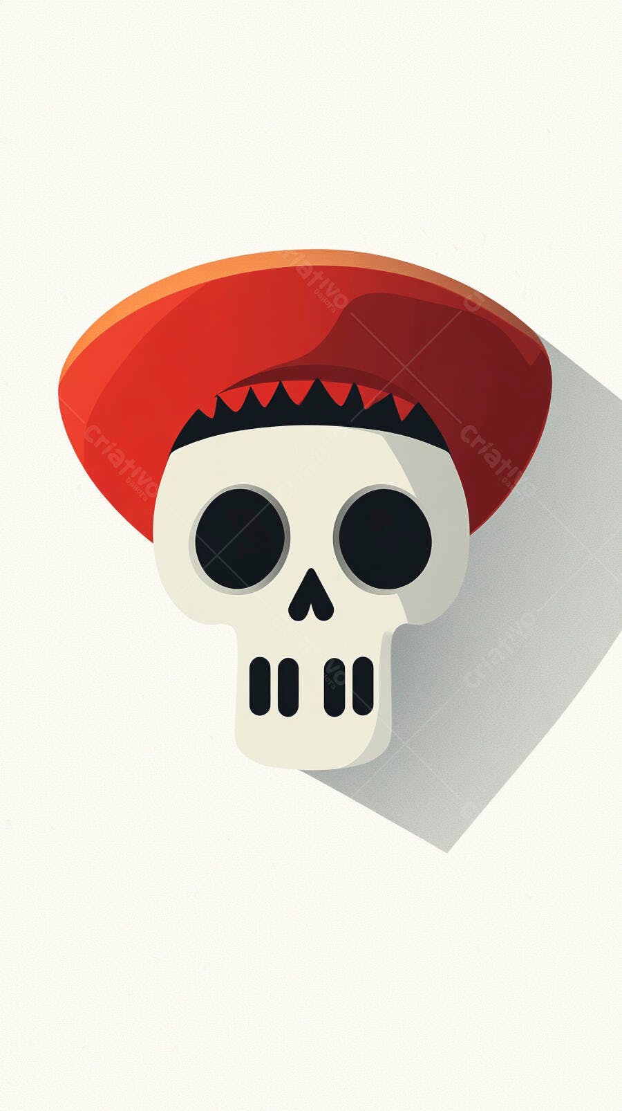Caveira com chapéu mexicano Dia dos Mortos