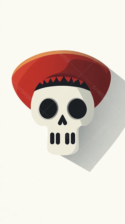 Caveira Mexicana Minimalista