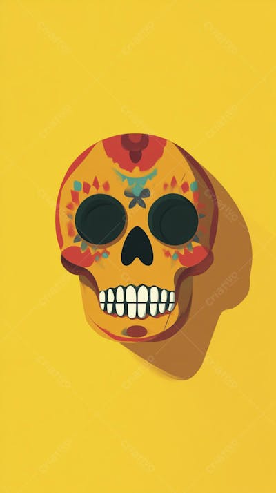 Caveira Mexicana Minimalista