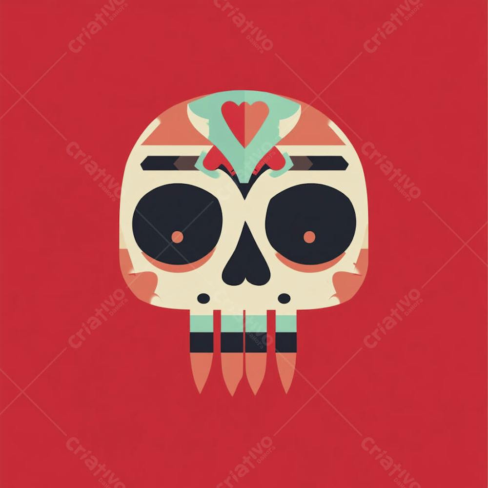 Caveira Mexicana Minimalista