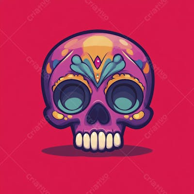 Caveira Mexicana Minimalista