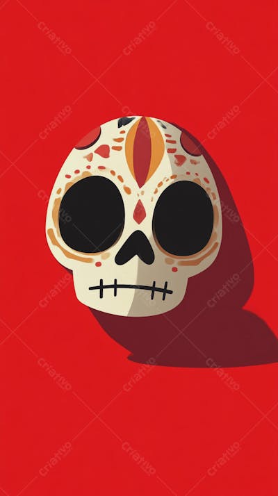 Caveira Mexicana Minimalista