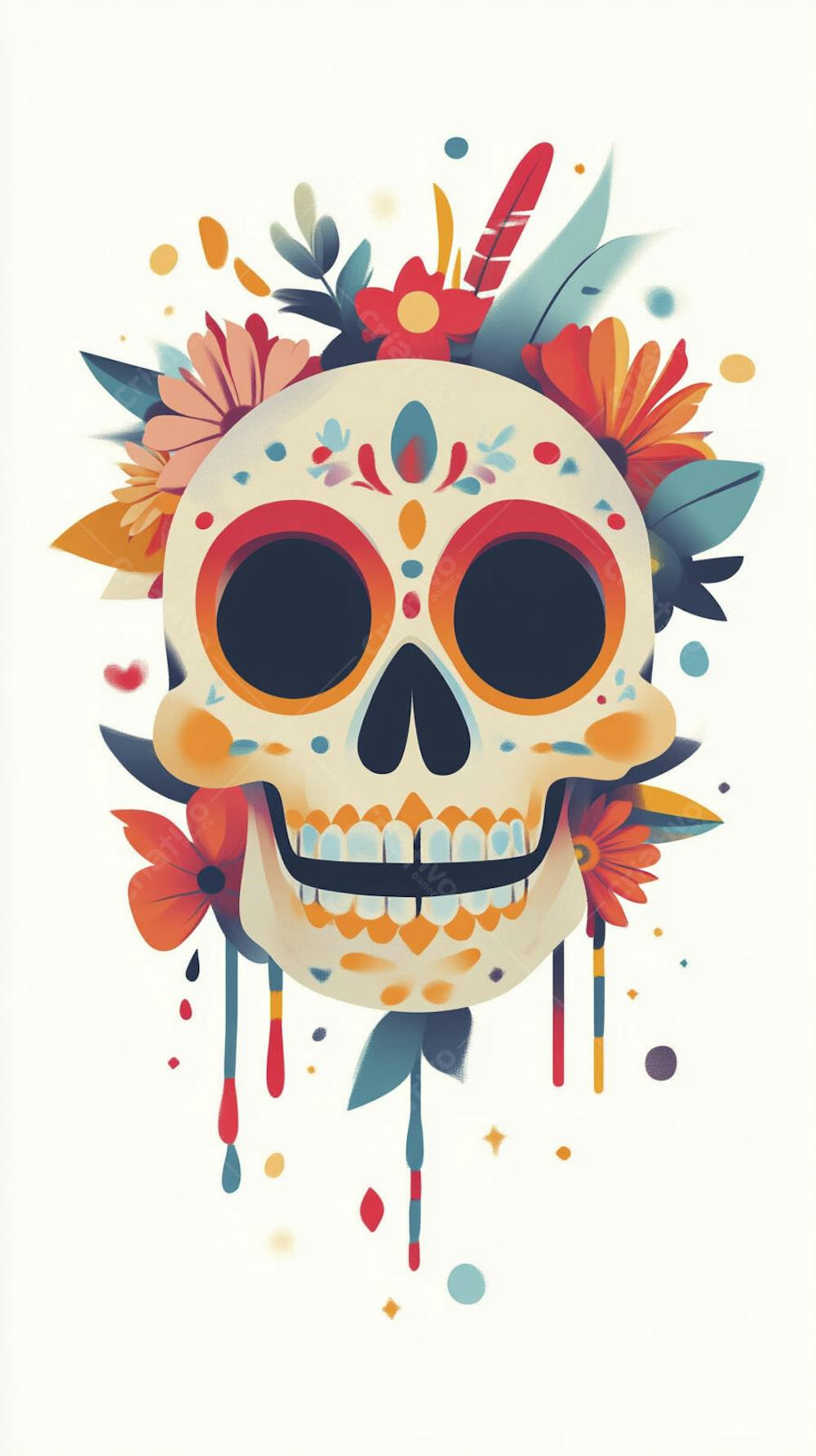 Caveira Mexicana Minimalista