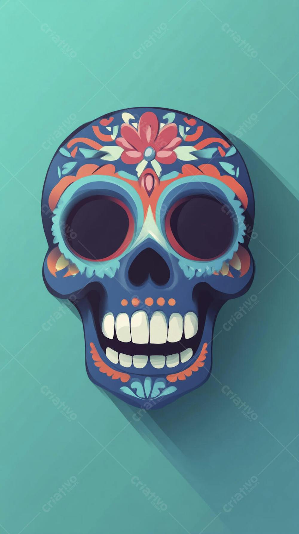 Caveira Mexicana Minimalista