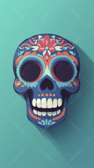 Caveira Mexicana Minimalista