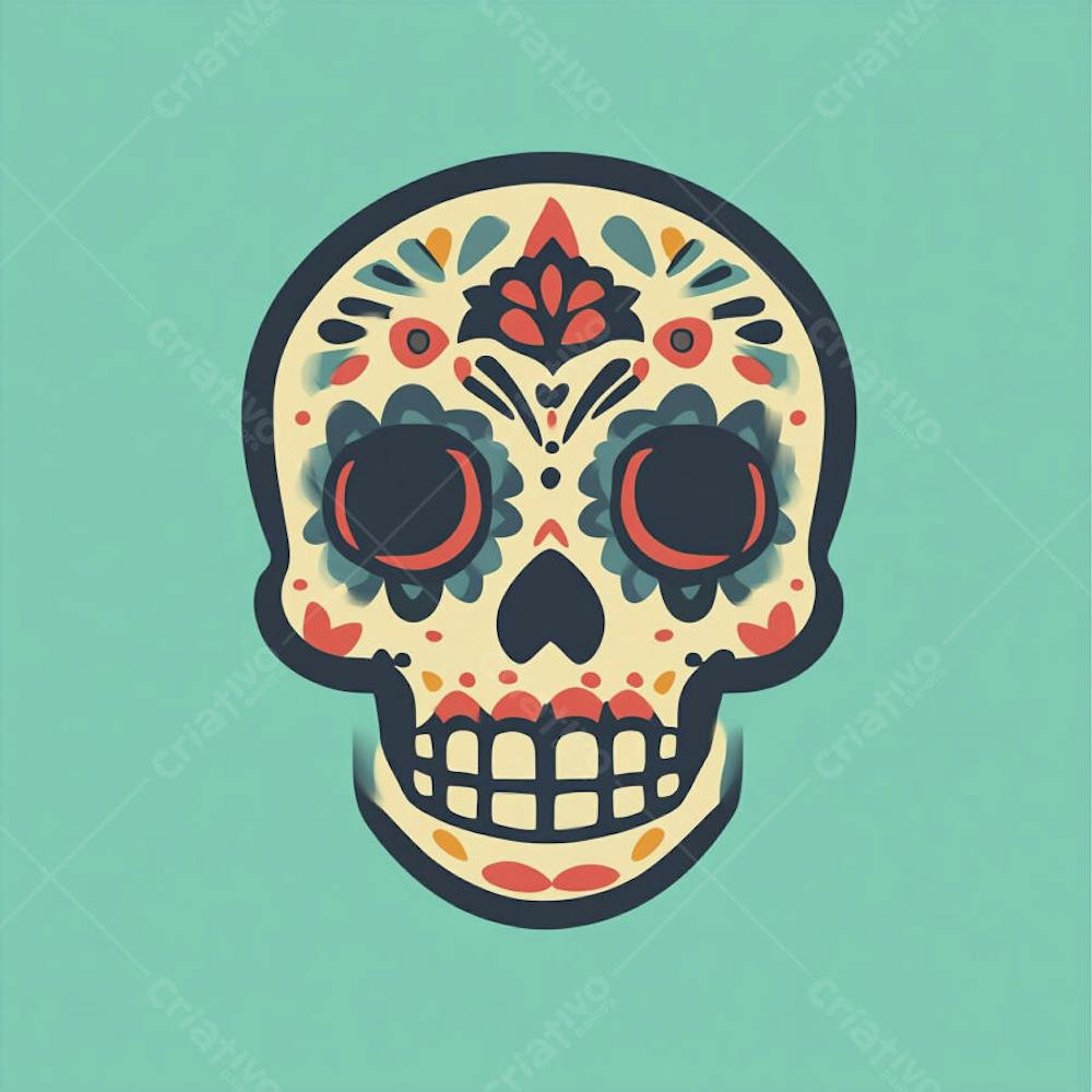 Caveira Mexicana Minimalista