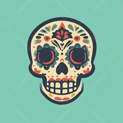 Caveira Mexicana Minimalista