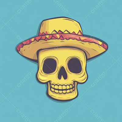 Caveira Mexicana Minimalista