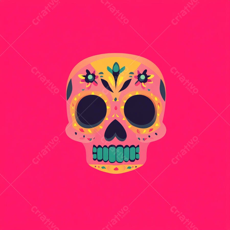 Caveira de açúcar colorida Dia dos Mortos