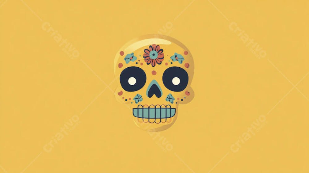 Caveira Mexicana Minimalista