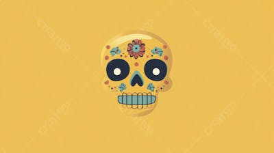 Caveira Mexicana Minimalista