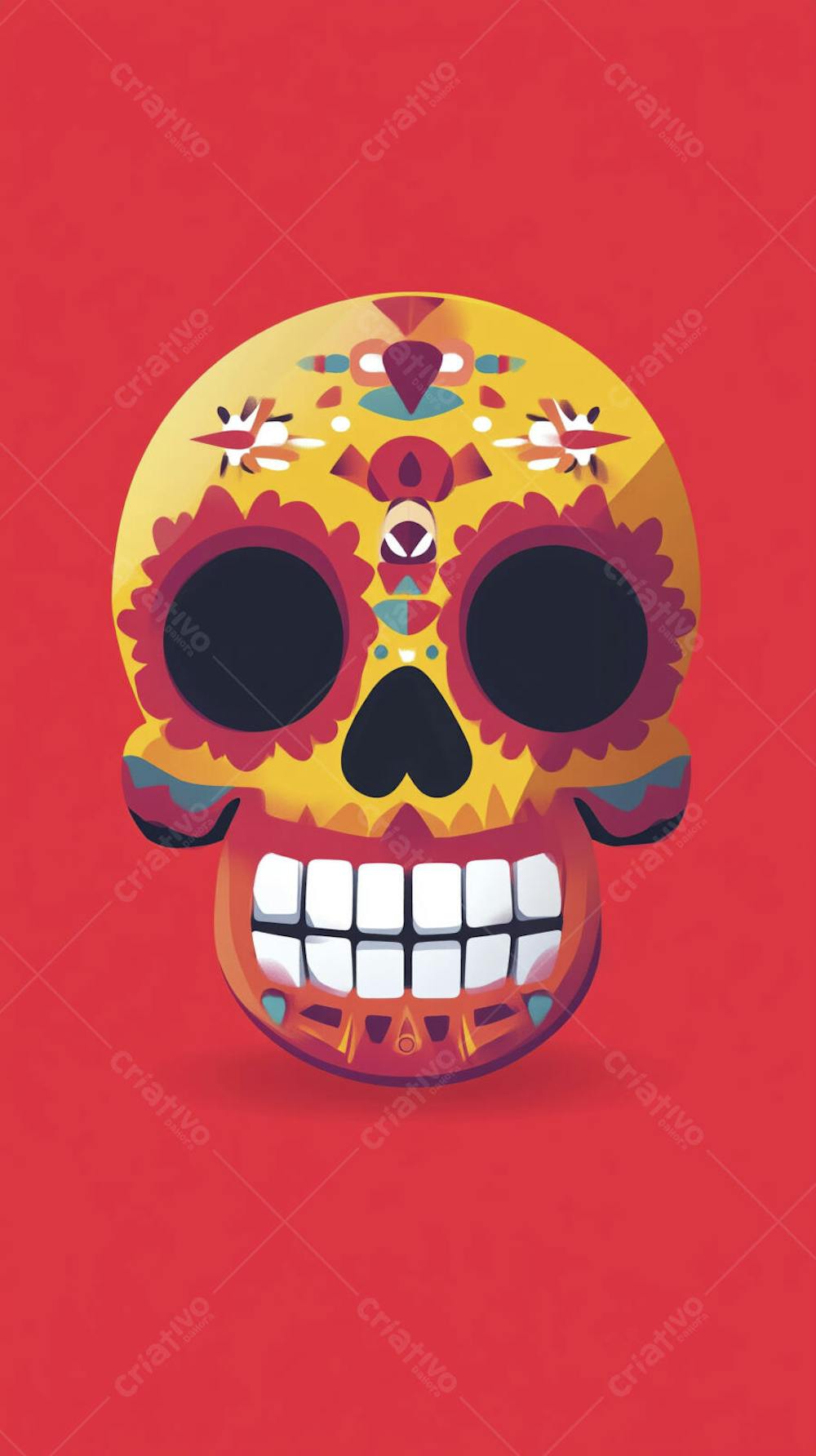 Caveira Mexicana Minimalista
