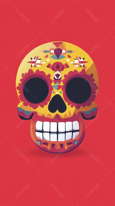 Caveira Mexicana Minimalista