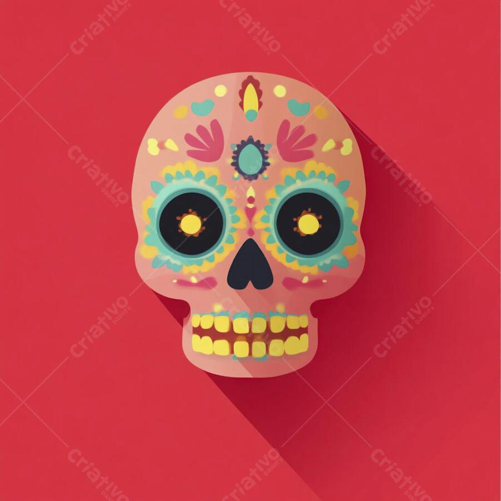 Caveira Mexicana Minimalista