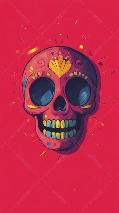 Caveira Mexicana Minimalista