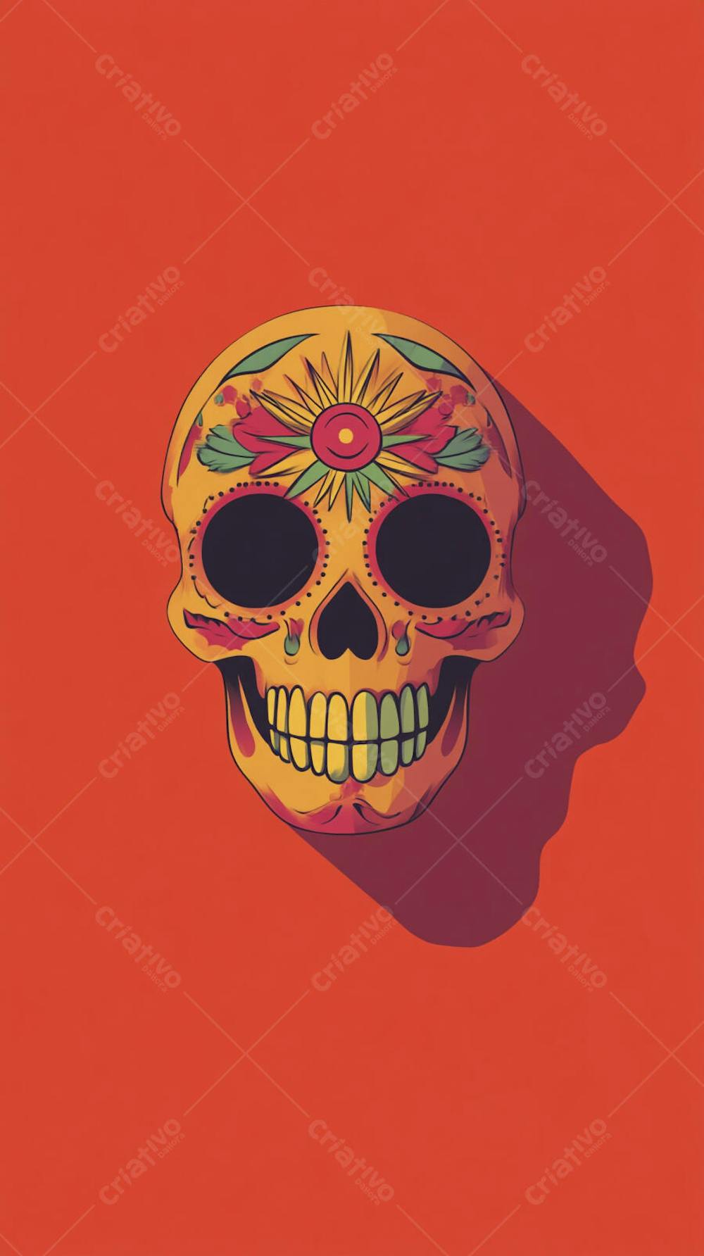 Caveira Mexicana Minimalista