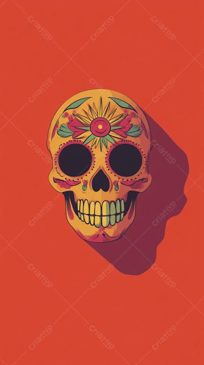 Caveira Mexicana Minimalista