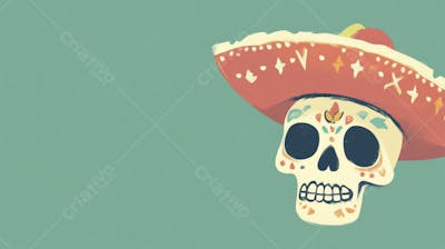 Caveira Mexicana Minimalista