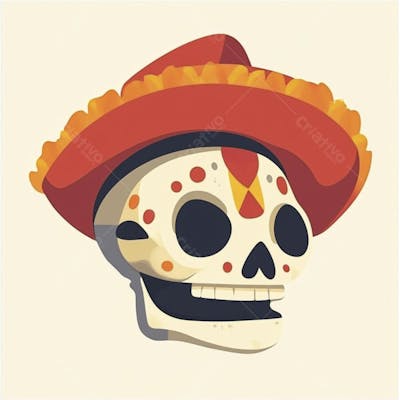 Caveira Mexicana Minimalista