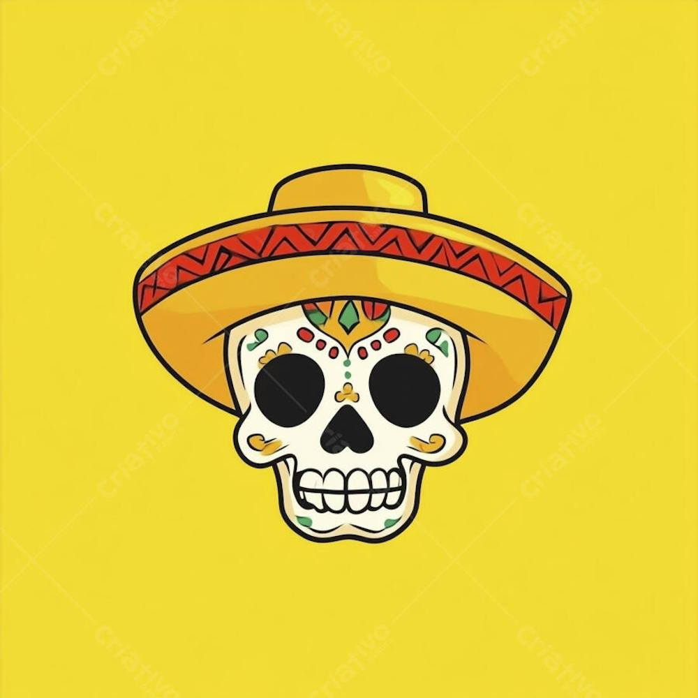 Caveira Mexicana Minimalista