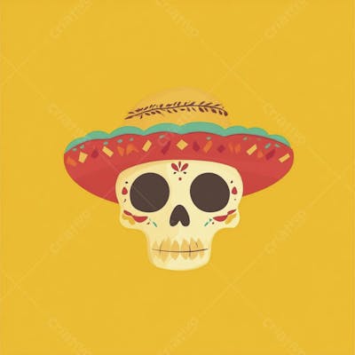Caveira Mexicana Minimalista
