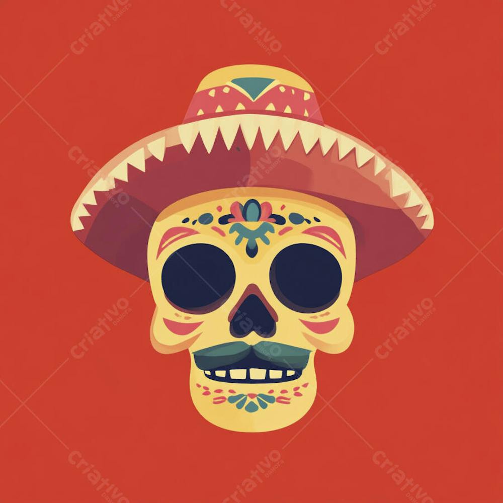Caveira Mexicana Minimalista