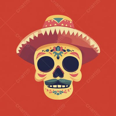 Caveira Mexicana Minimalista