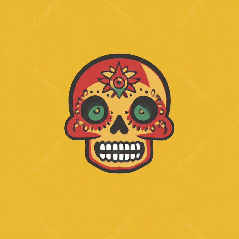 Caveira Mexicana Minimalista