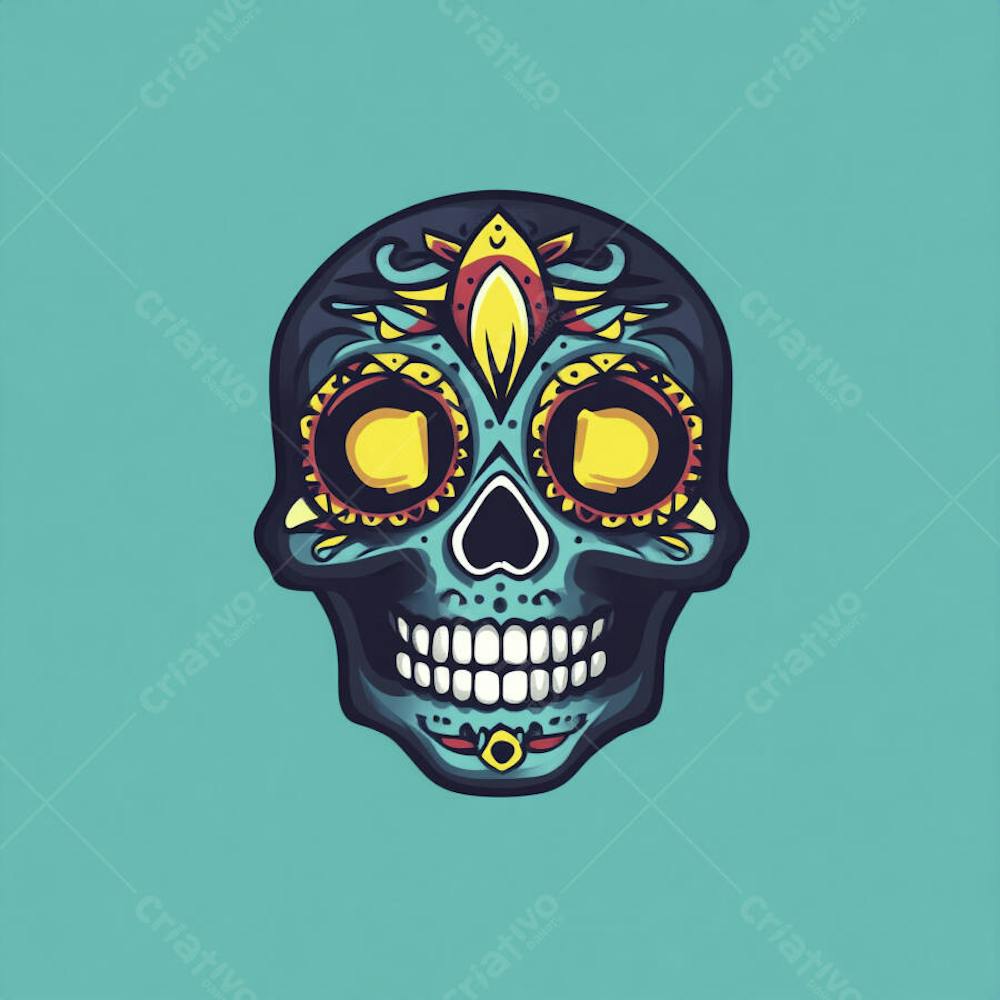 Caveira Mexicana Minimalista