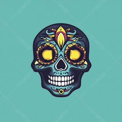 Caveira Mexicana Minimalista