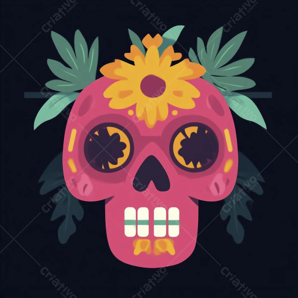 Caveira Mexicana Minimalista